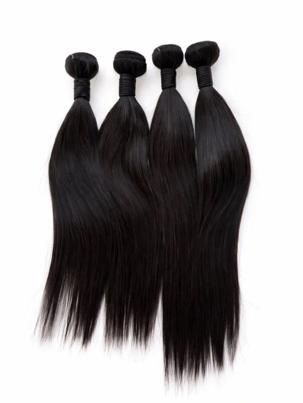 Human hair Blend Bundles Lot in Black Straight Hair 16in + 18 In | 4 Pcs Lot!